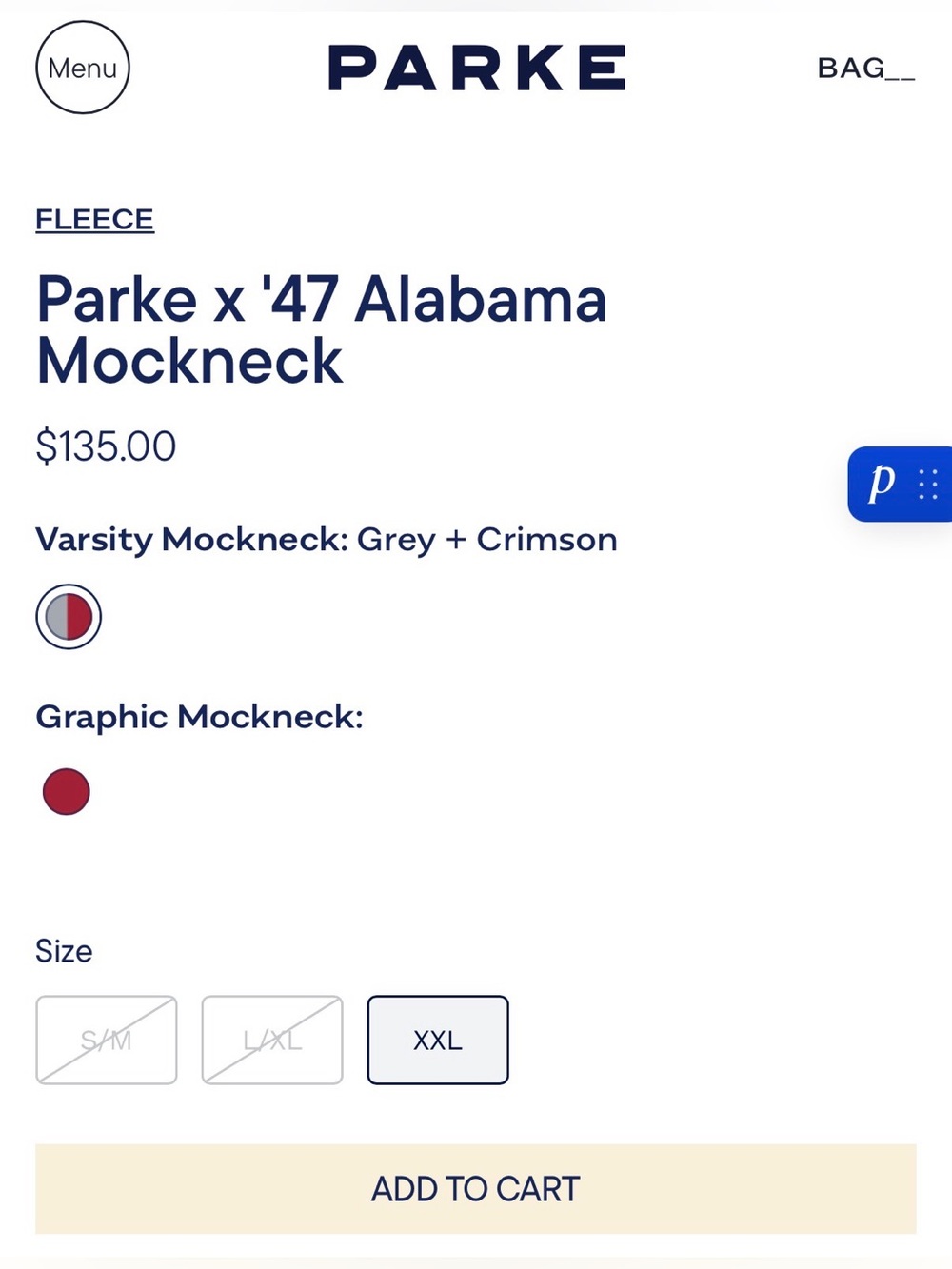Alabama Crimson Tide Parke x ’47 Women's Varsity Mockneck - Picture 7 of 7